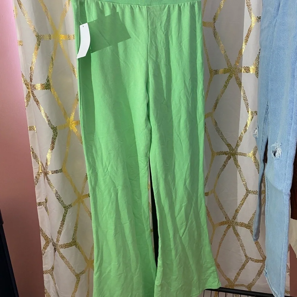 Women’s Grogu Green Flare Leg Sweatpants